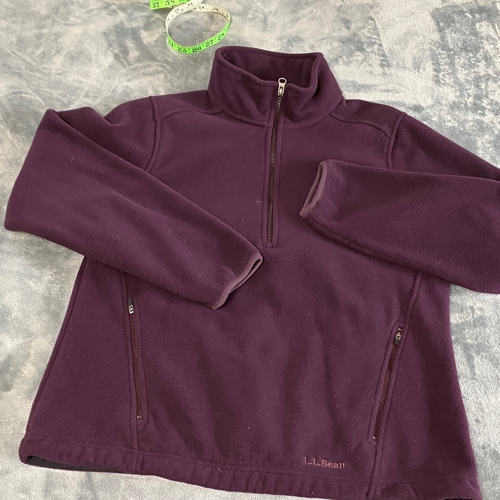 L.L. Bean Women’s Thick and Warm Plum Half-Zip Fleece Pullover Size Small